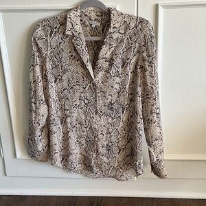 Rails Beige and Brown Snake Print Blouse small